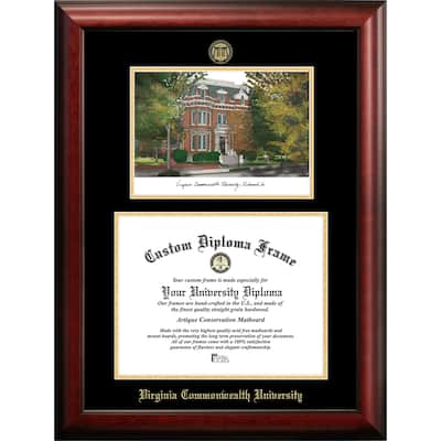 Virginia Commonwealth University 14w x 11h Gold Embossed Diploma Frame with Campus Images Lithograph