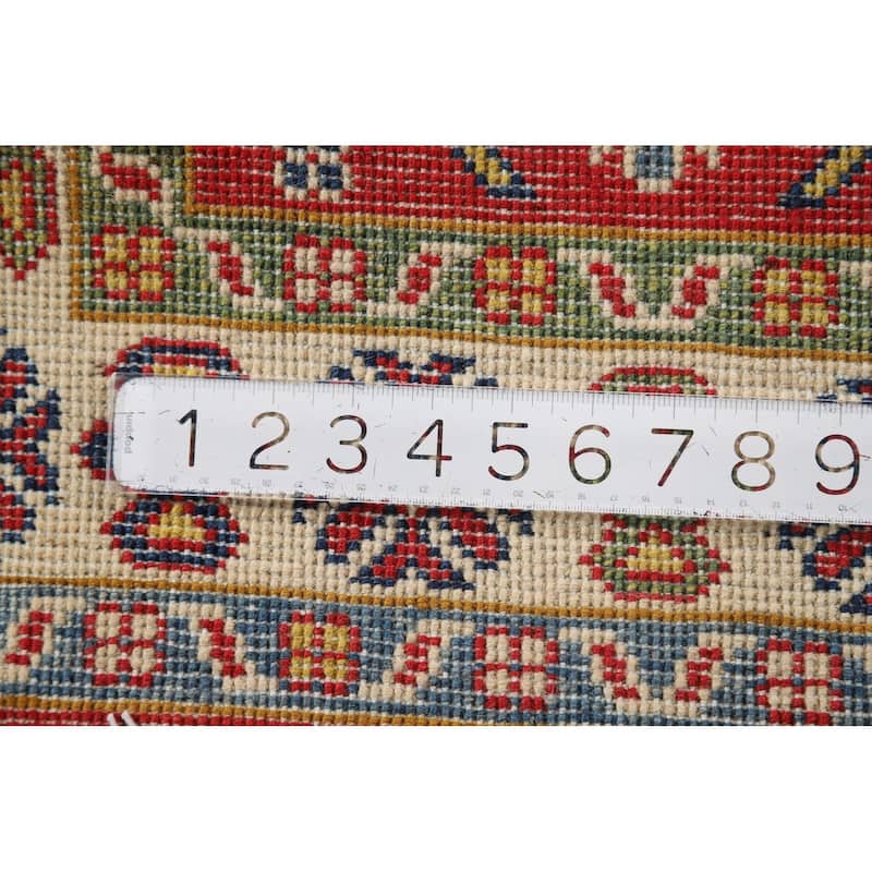 Traditional Geometric Red Kazak Foyer Rug Handmade Wool Carpet - 2'0" x 3'0"
