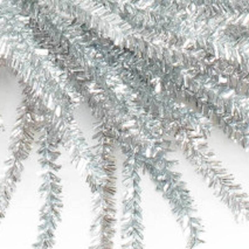 HomeRoots 21" Silver Tinsel Faux Pine Christmas Artificial Wreath