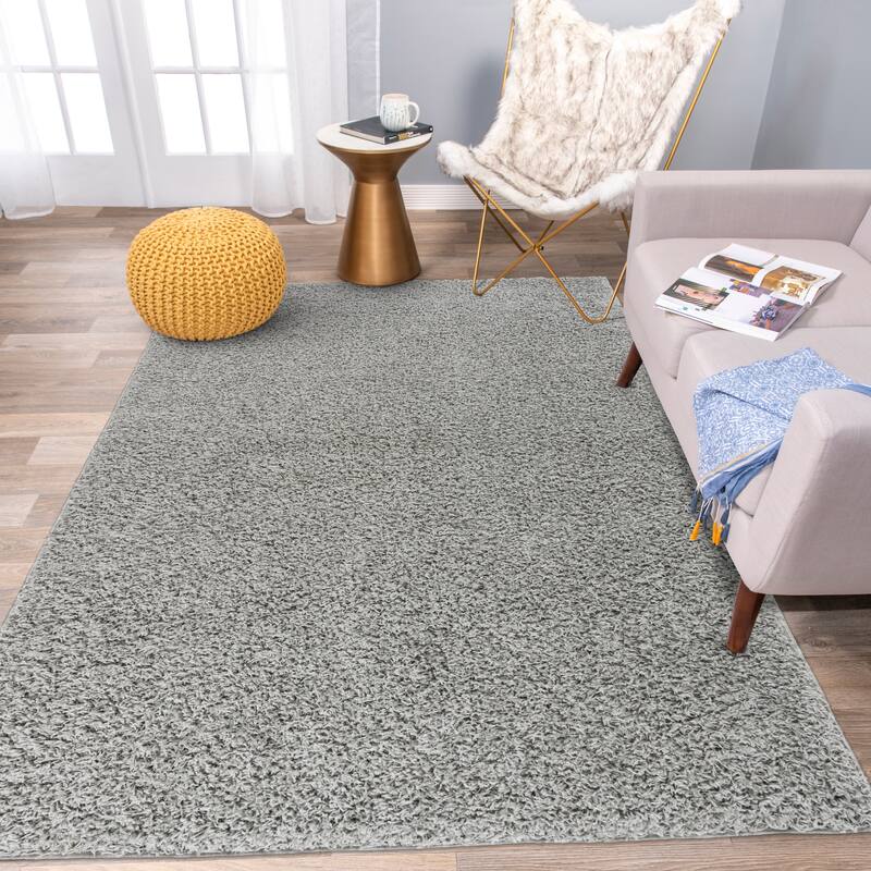 World Rug Gallery Contemporary Solid Cozy Plush Shag Area Rug