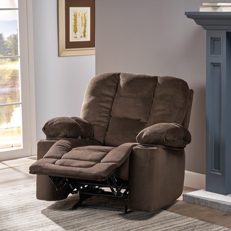 Gannon Fabric Glider Recliner Club Chair by Christopher Knight Home