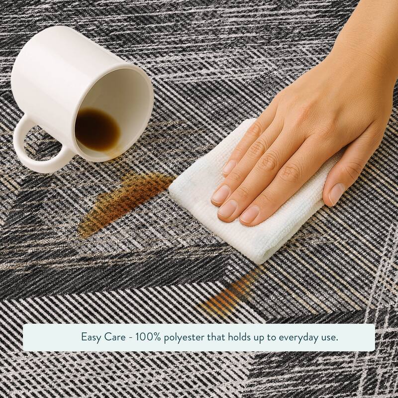 Machine Washable Indoor/ Outdoor Modern Hotchkiss Chantille Rug