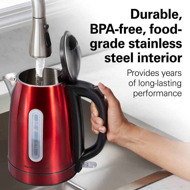 Hamilton Beach Stainless Steel Electric Kettle with LED Light Ring