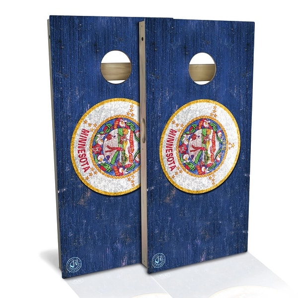 slide 2 of 9, Minnesota Flag Outdoor Cornhole Board Set