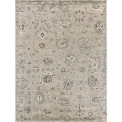Museum Hand-knotted Bamboo Silk Pewter Area Rug