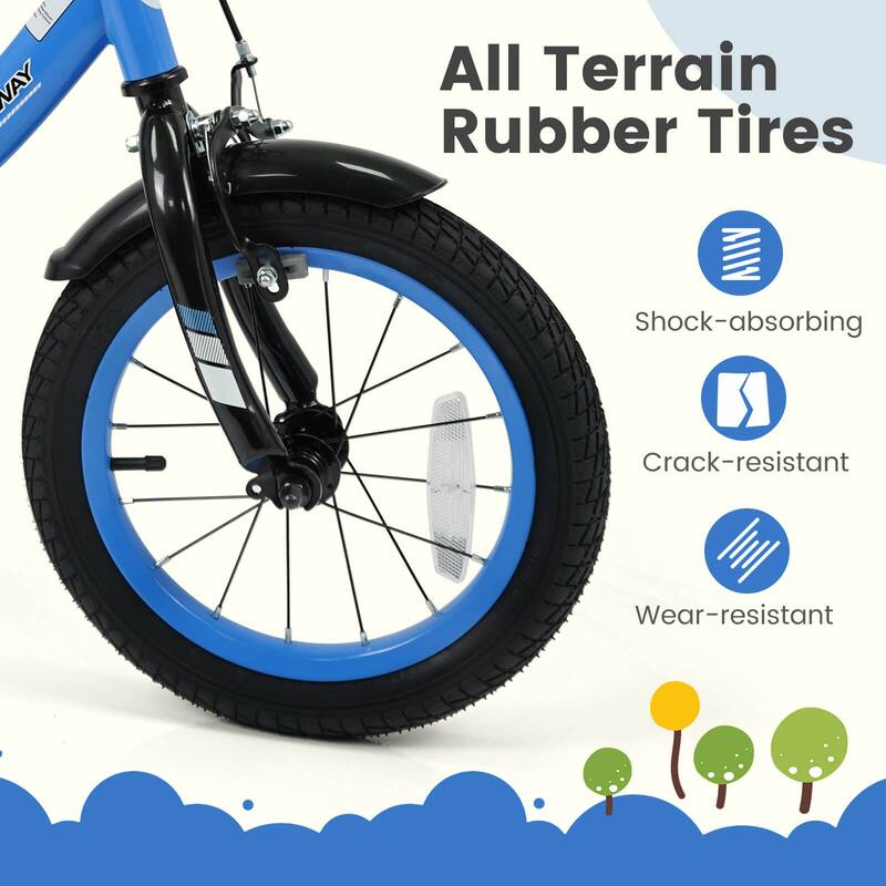 Costway 14" Kids Bike with Removable Training Wheels Adjustable Seat & - See Details