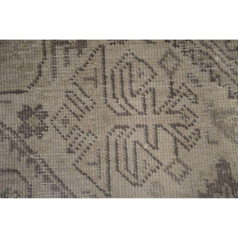 Hand Knotted Oriental 100% Wool Carpet Traditional Floral Beige & Ivories Tabriz Area Rug - 9' 8'' X 6' 5''