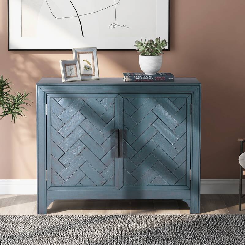 40" Modern Cabinets with Unique Design Doors with 1 Adjustable Shelves,Suitable