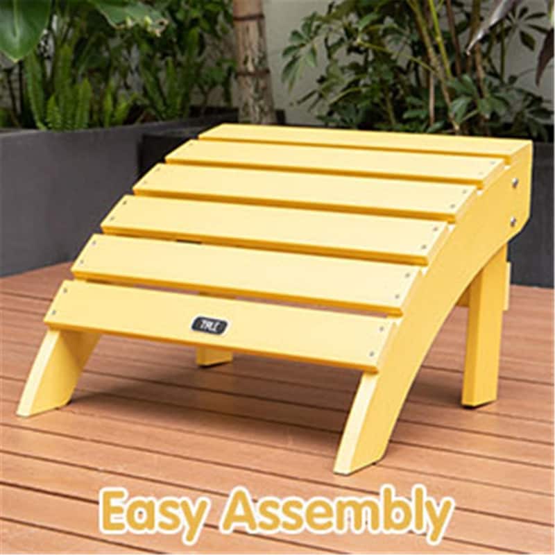 Adirondack Ottoman Footstool All-Weather and Fade-Resistant Plastic Wood for Outdoor Patio