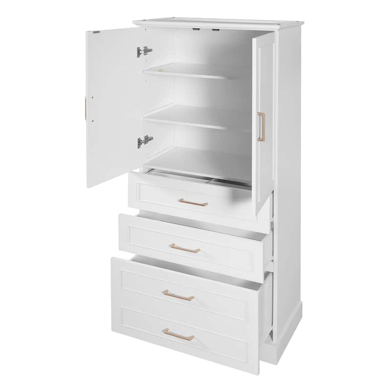 72.2"Tall Freestanding Bathroom Cabinet With 3 Drawers (Partitioned, Standard, Deep), Adjustable Shelf,Soft-Close Doors