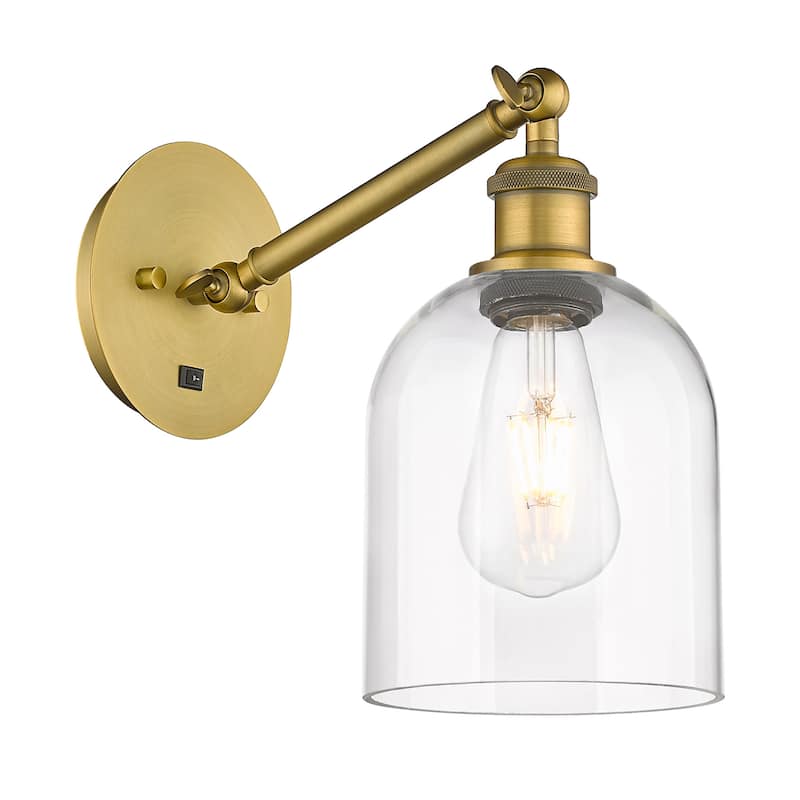 Innovations Lighting 317-1W-10-6 Bella Sconce Bella 10" Tall Wall - Brushed Brass / Clear