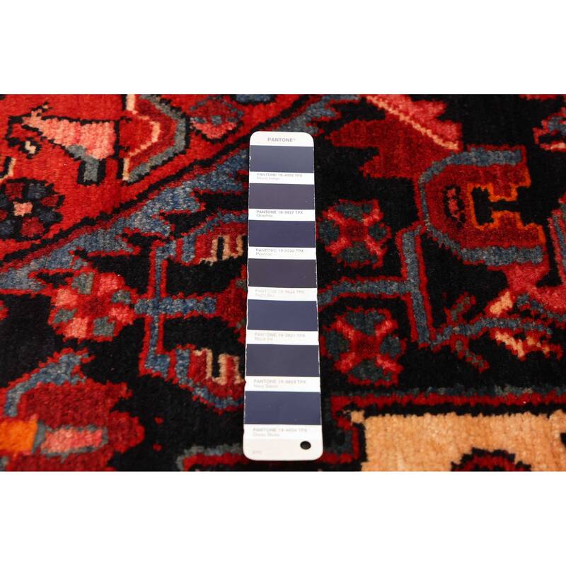 ECARPETGALLERY Hand-knotted Anatolian Vintage Dark Navy, Red Wool Rug - 4'10 x 9'11