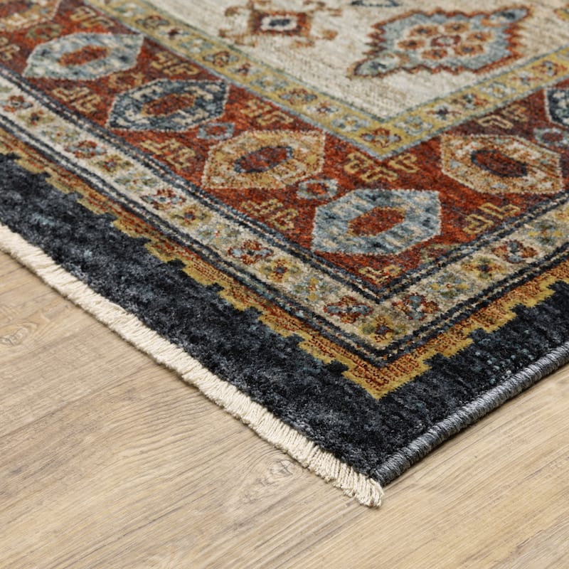 Style Haven Amelie Traditional Medallion Blue/ Multi Indoor Area Rug
