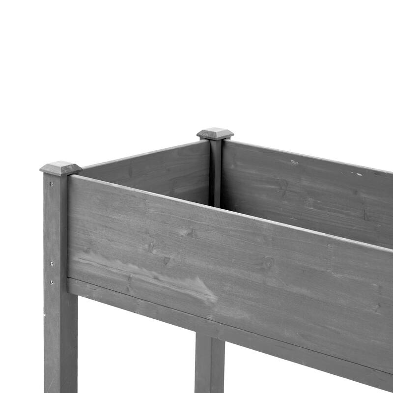 Natural Elevated Planter Box for Outdoor Use with Eco-Friendly Finish
