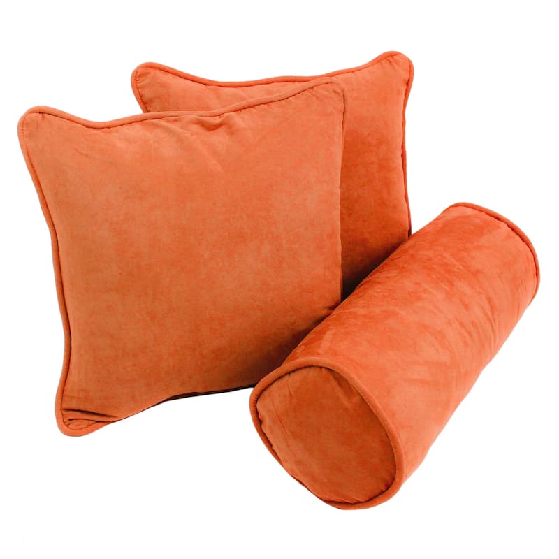Blazing Needles Delaney 3-Piece Indoor Throw Pillow Set - Tangerine Dream