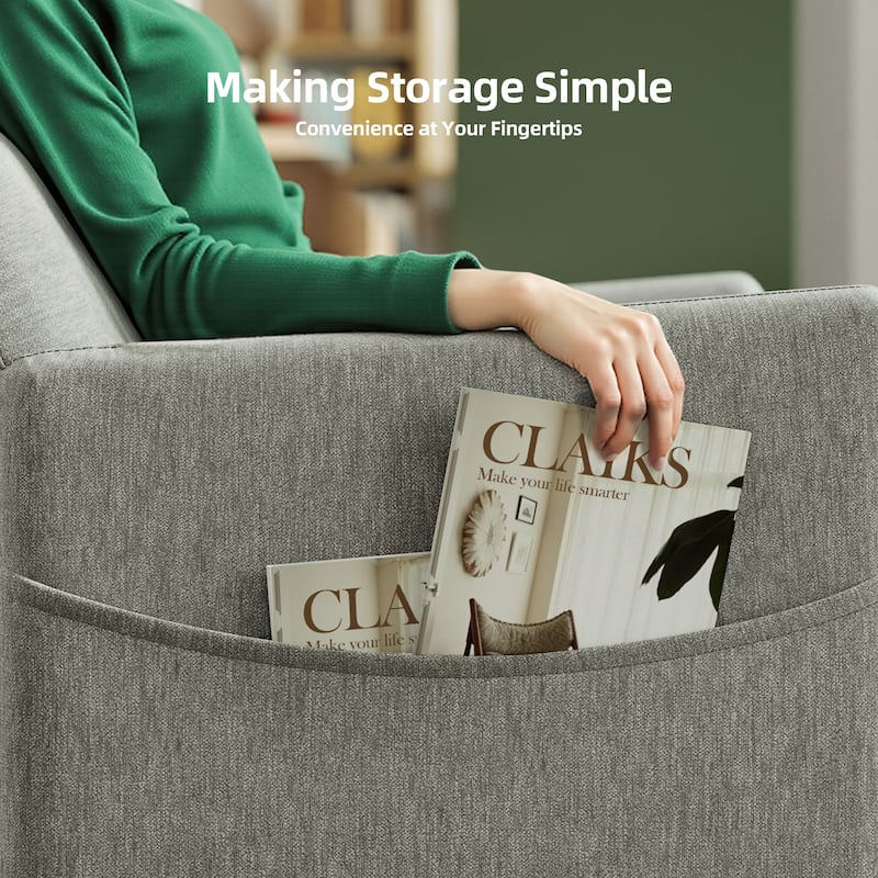 Power Recliner Chair for Adults - Modern Fabric Electric Recliner / Footrest, Padded Seat - Space-Saving Design