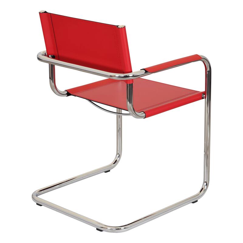 Breuer Chair Company Mart Stam Cantilever Armchair Arm Chair w/ Chrome Frame (Various Bonded Leather Colors)