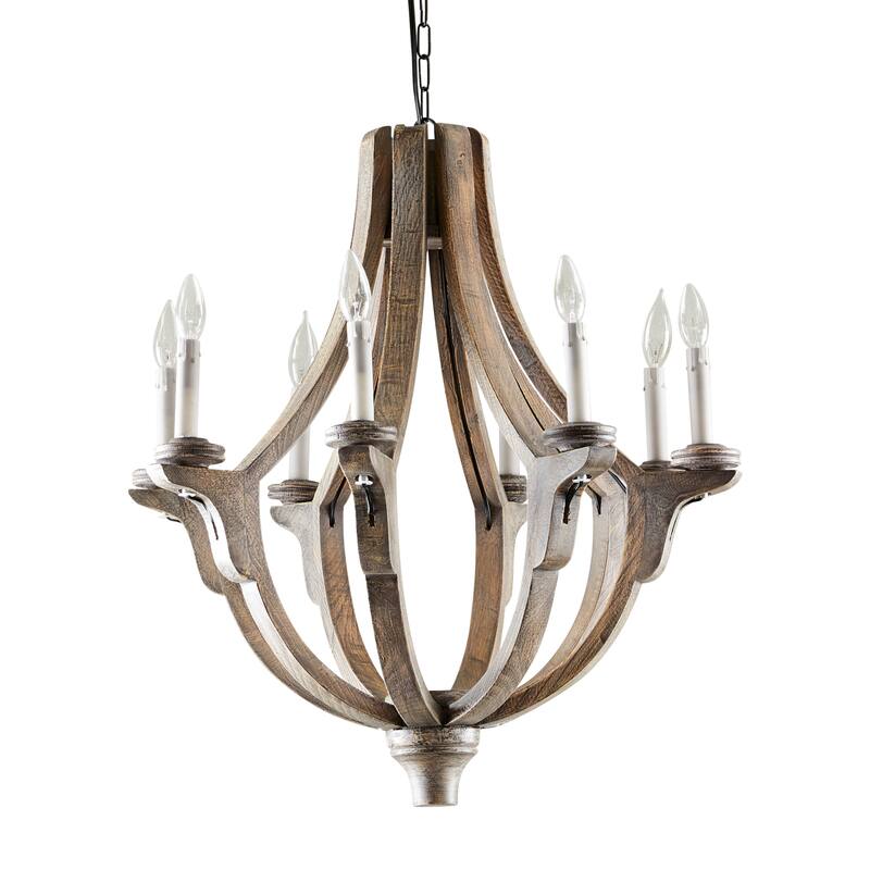 Brown Wood Rustic Chandelier 28 x 25 x 25 - 25 x 25 x 28