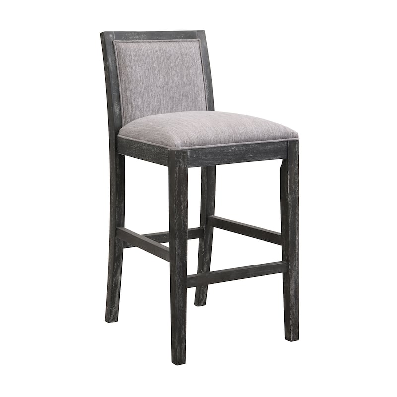 30.5 Inch Height Bar Stools set of 2, Rubber wood Frame, fabric Sponge cushion, Retro Bar Chairs suitable for Kitchen Island