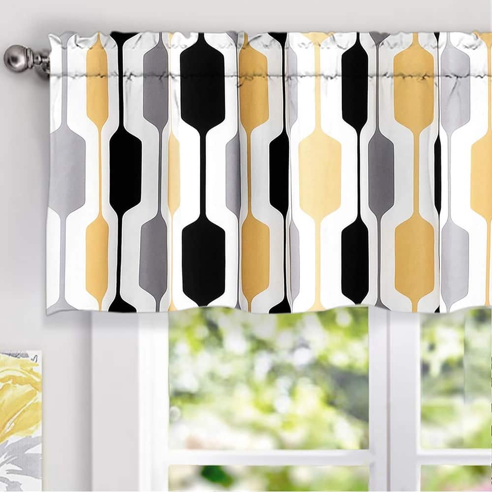 DriftAway Riley Geo Lined Window Curtain Valance