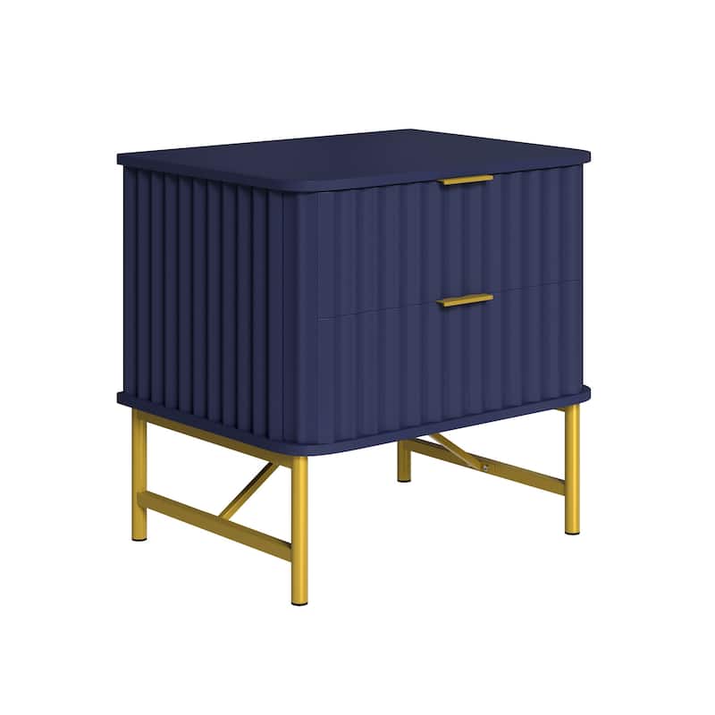 Clihome Modern MDF 2-Drawer Nightstand for Bedroom
