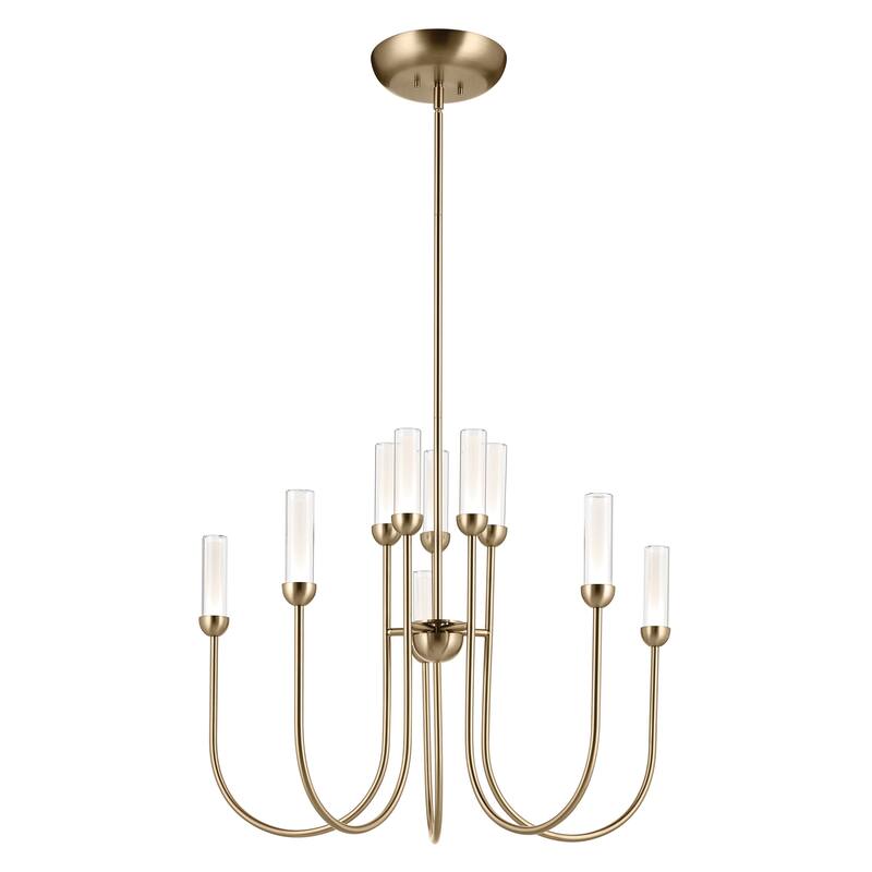 Moraine 30 Inch LED 10 Light 2-Tier Chandelier in Champagne Bronze