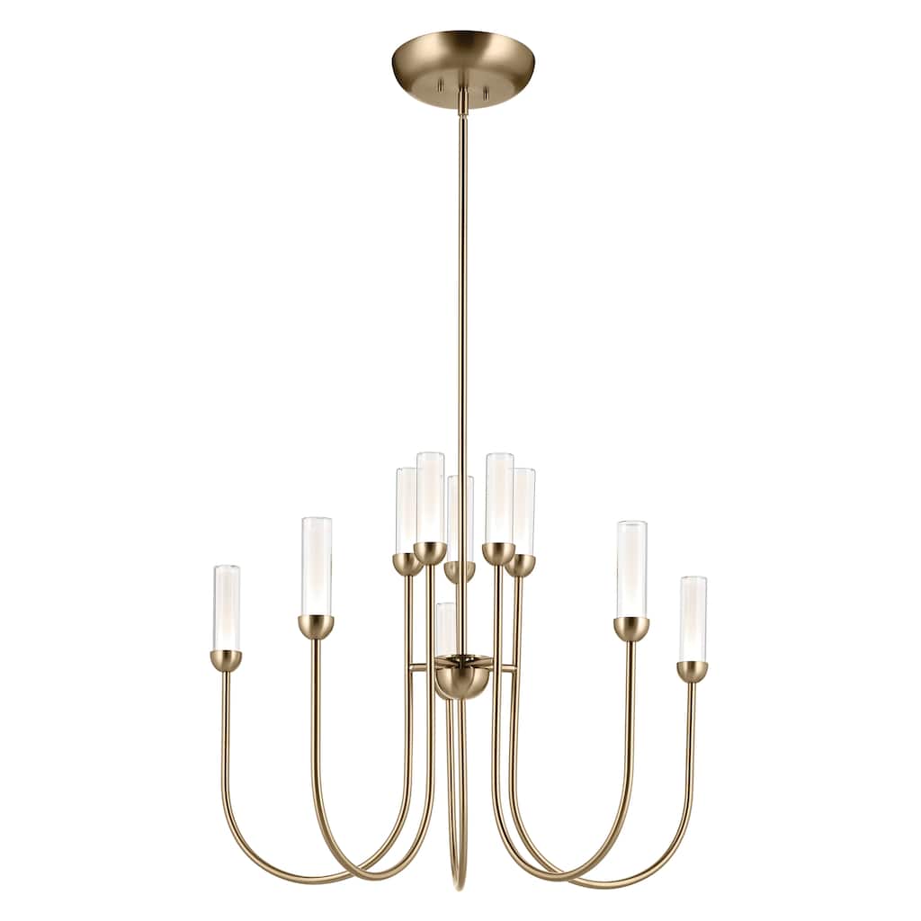 Moraine 30 Inch LED 10 Light 2-Tier Chandelier in Champagne Bronze