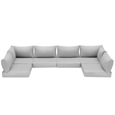 Outdoor Replacement Cushions for Patio Furniture, Waterproof & Non-Slip 4" Sofa Cushions, 6-Seat Conversation Sets, UV-Resistant