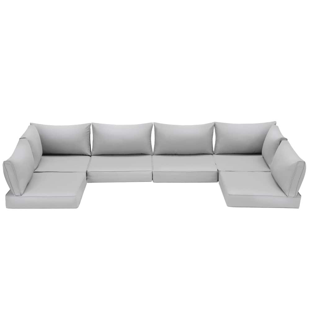 Outdoor Replacement Cushions for Patio Furniture, Waterproof & Non-Slip 4" Sofa Cushions, 6-Seat Conversation Sets, UV-Resistant