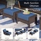 preview thumbnail 16 of 99, MAISON ARTS Extra-Large Patio Wicker Sofa Conversation Set with Coffee Table, Oversize Seat with 5.5'' Thick Padded Cushion