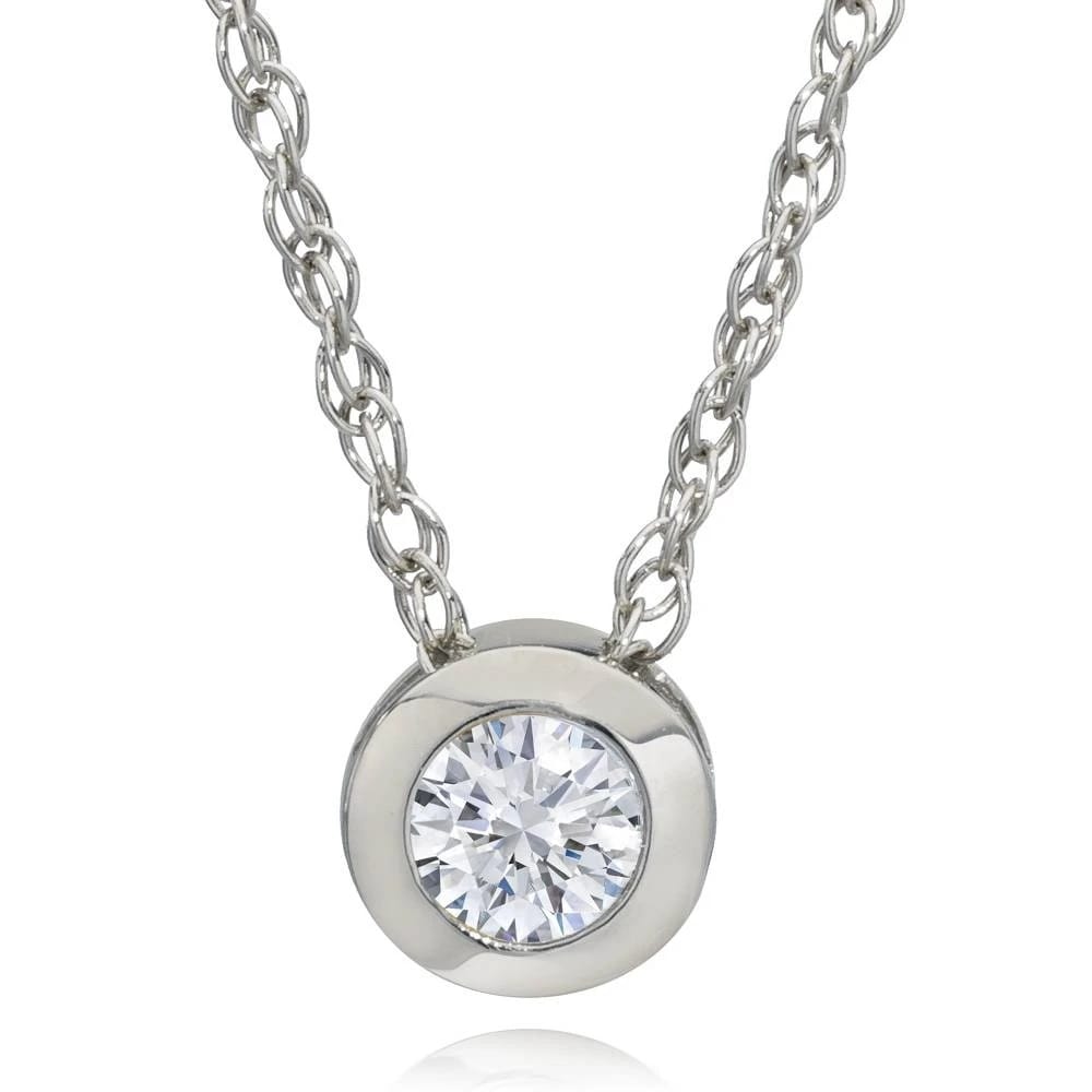 Bliss Diamond 1/3ct Bezel Solitaire Pendant White Gold