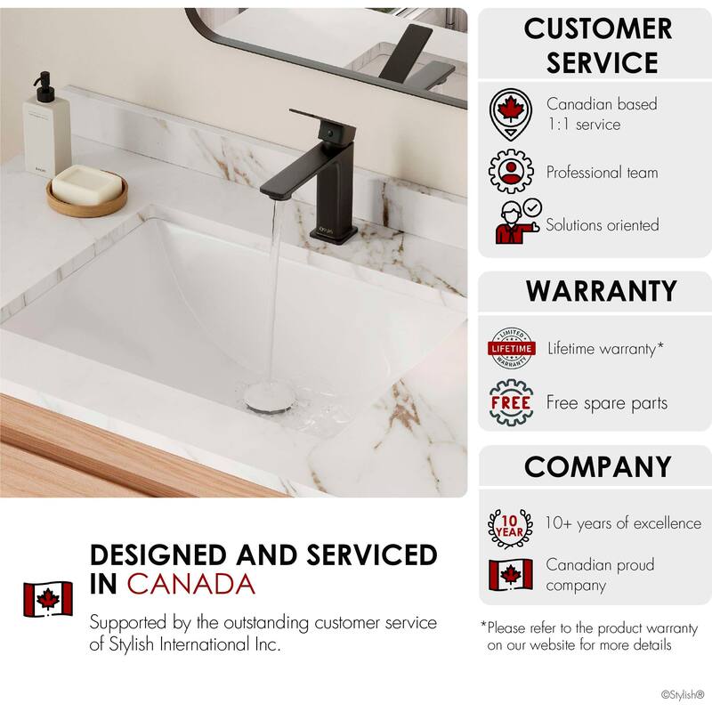 STYLISH Porcelain Rectangular 20 3/4-inches Undermount Ceramic Bathroom Sink with Overflow