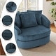 preview thumbnail 36 of 74, UIXE Oversize 43" Plush Corduroy Swivel Barrel Chair Comfy Accent Chair For Living Room