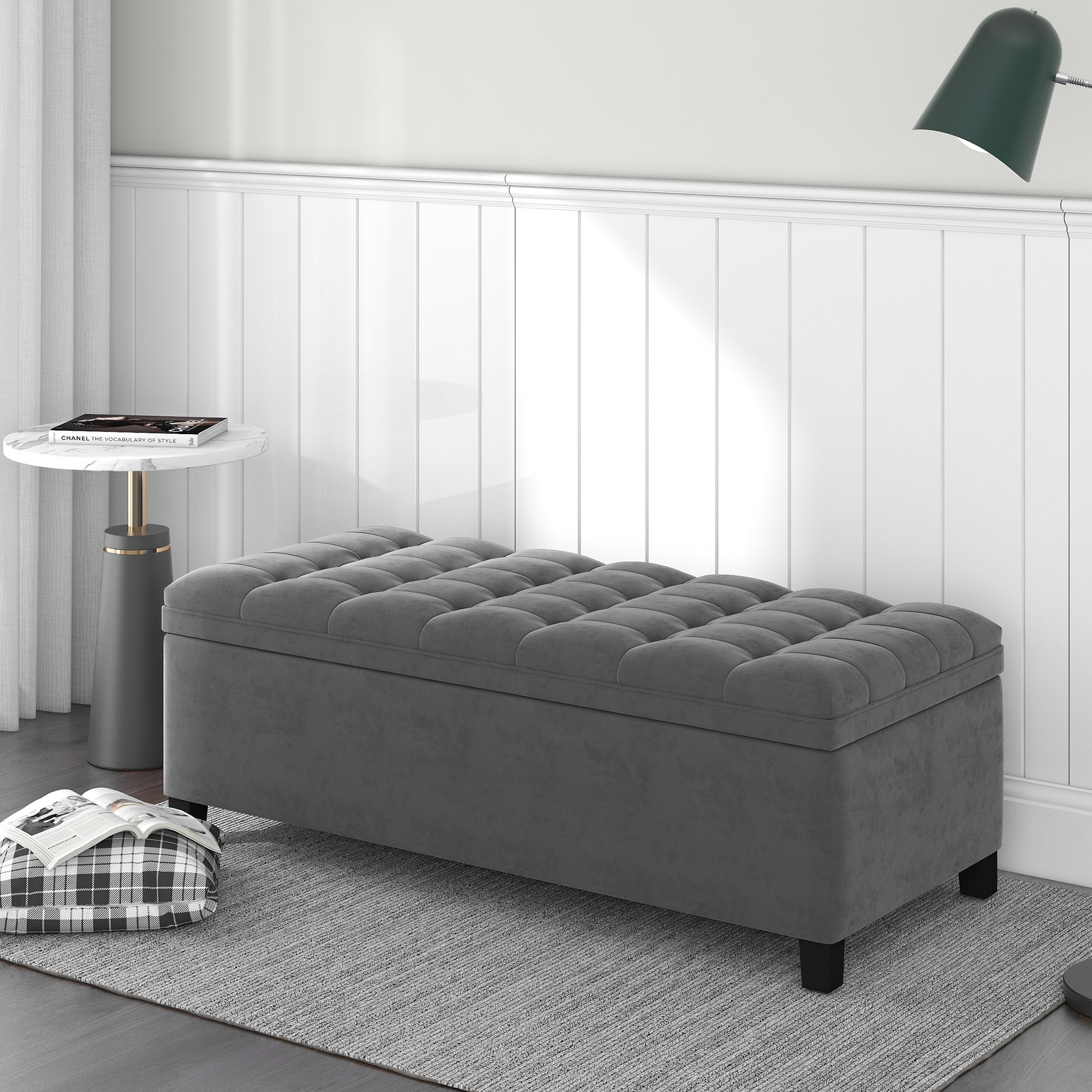 Luxury ottoman storage hot sale bench