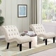 preview thumbnail 4 of 12, Andeworld Accent Chair for Bedroom Living Room Chairs Tufted Upholstered Lounge Chair with Wood Legs Linen Fabric