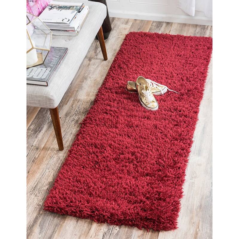 Shag Pling Collection Area Rug - 2'x10' - Lipstick