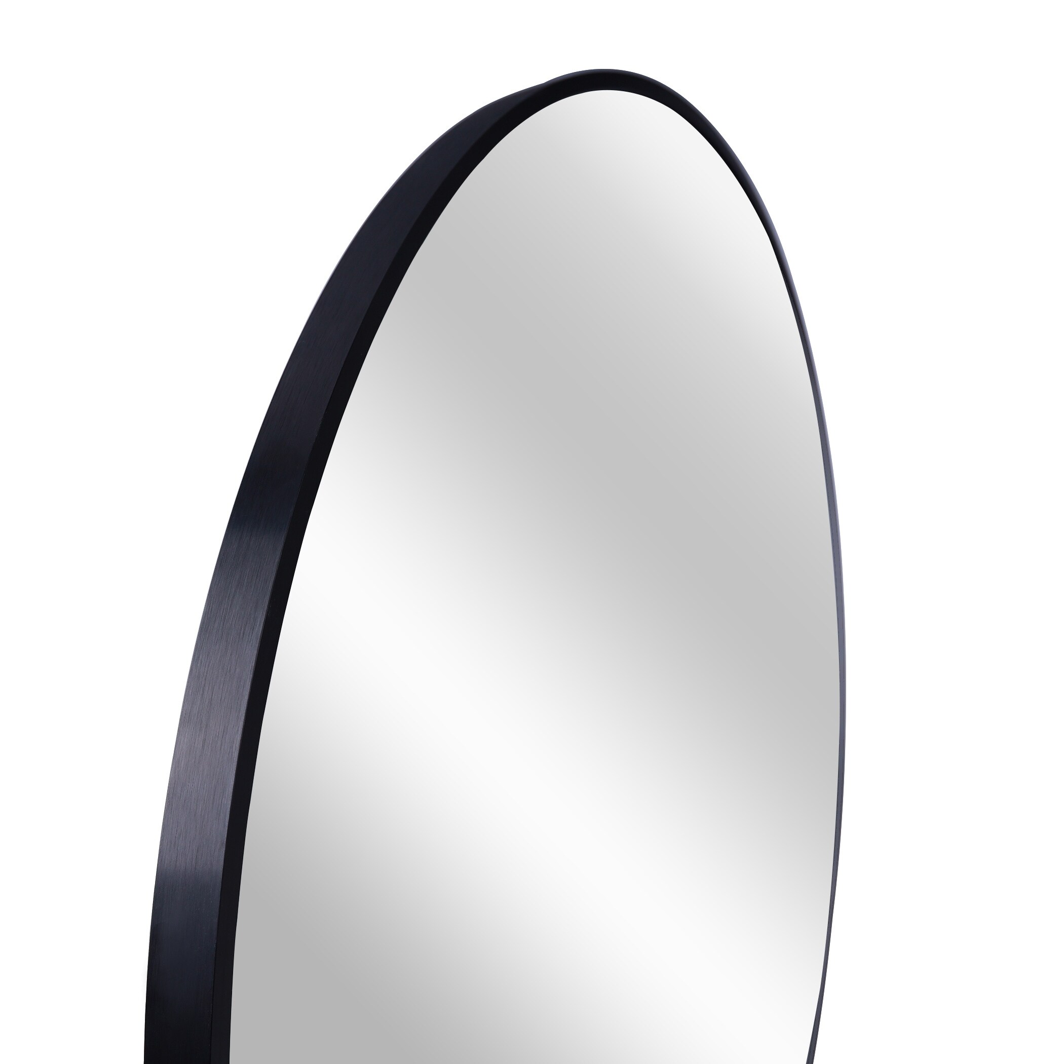 SDKOA Small Round Mirror 16 Inch with Black Aluminum Frame