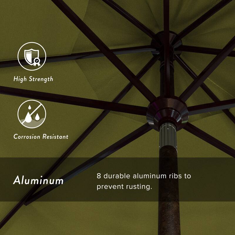 California Umbrella 11' Rd Golden State Series Patio Umbrella Bronze Aluminum Frame Crank Lift Collar Tilt Sunbrella