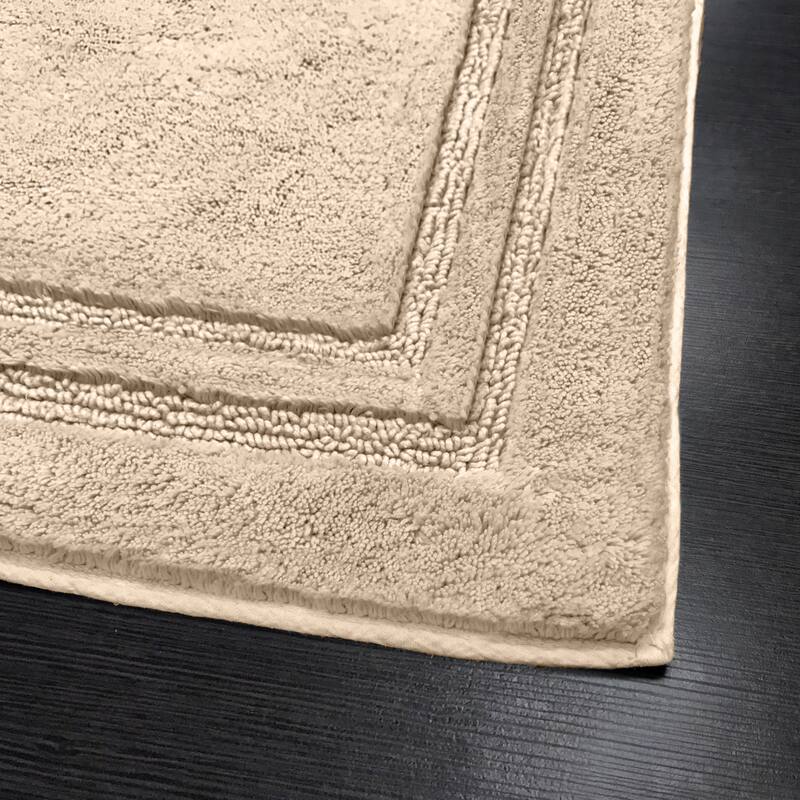 Superior Cotton Solid Non-slip Backing 2-Piece Bath Rug Set