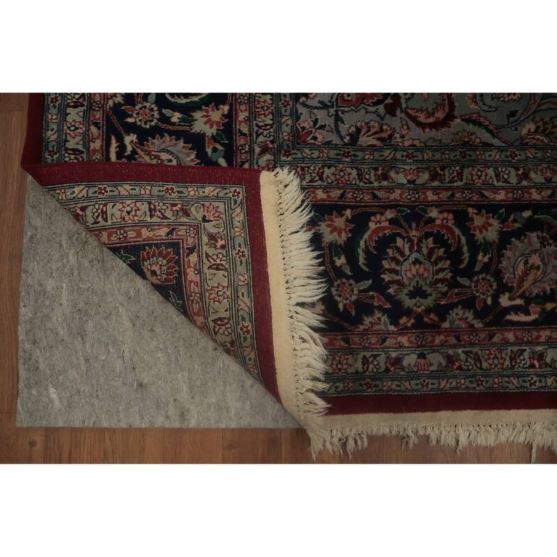 Hand Knotted Oriental 100% Wool Carpet Traditional Floral Red Kashan Area Rug - 10' 0'' X 8' 2''