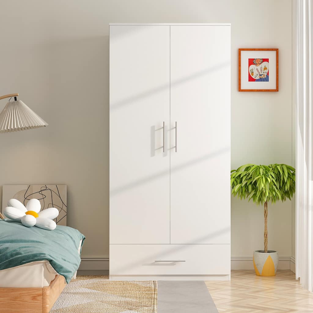 Kerrogee 31.5"W x 66.9"H Armoire 2 Door 1 Drawer With Rod