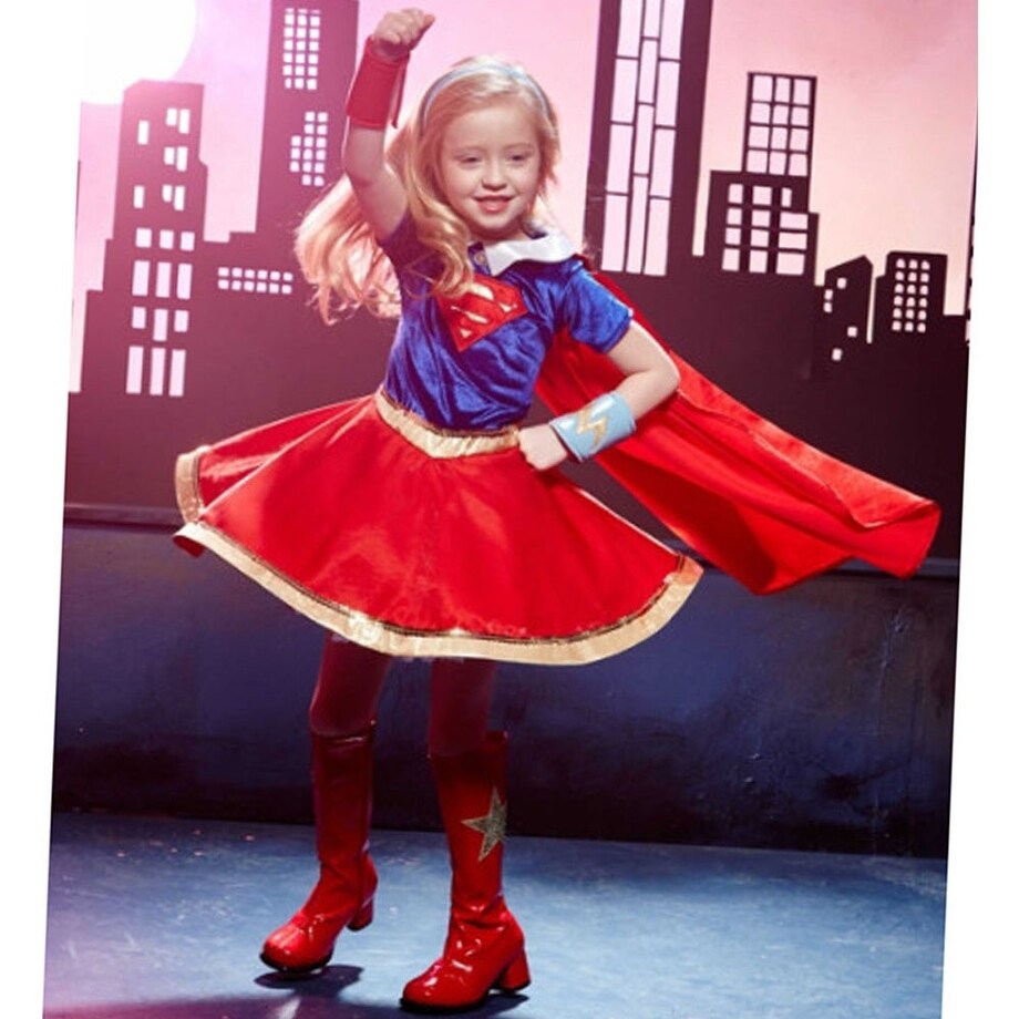 Shop Girls Red Blue Dc Super Hero Premium Supergirl Halloween Costume 8 16 Overstock 18120543