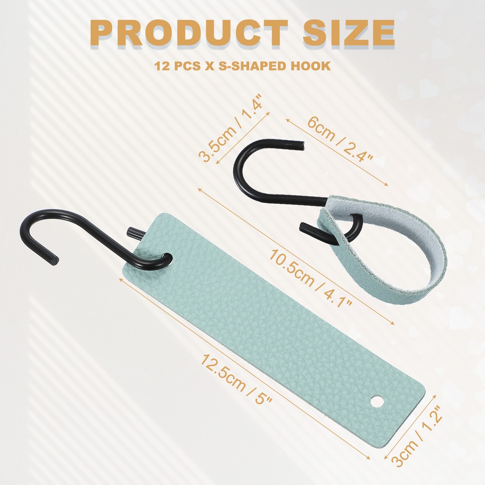 PU Leather S Hooks, Multifunctional S Shaped Hooks for Hanging Coat Towel Camping Kitchen Bathroom Handle