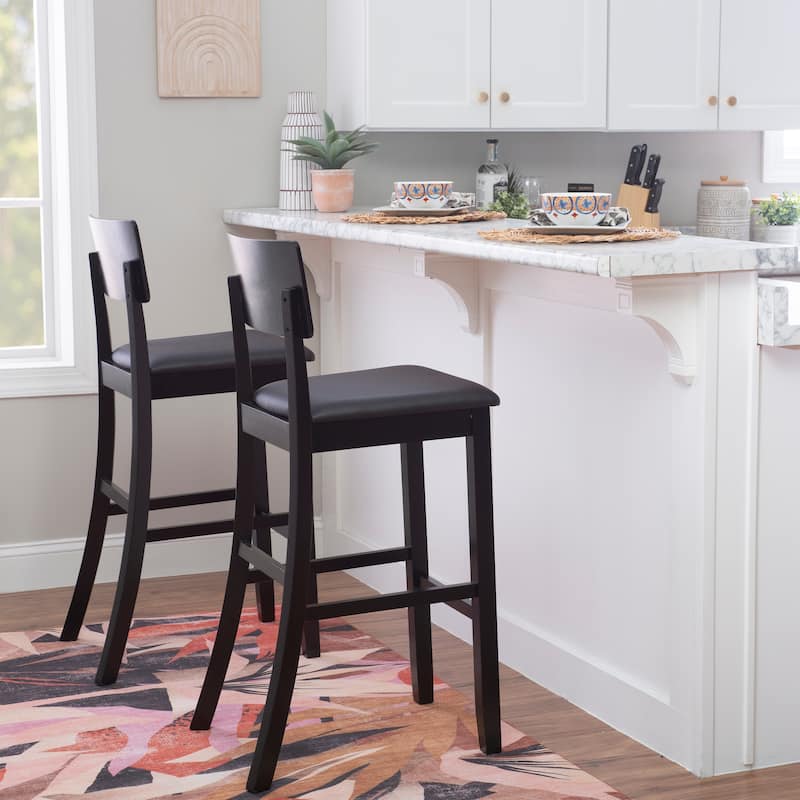 Linon Lovell Black Stationary Bar Stool