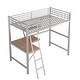 preview thumbnail 7 of 11, Industrial Modern Twin Size Loft Metal & MDF Bed with Built-in Desk and Shelf, Sturdy Construction & Safety Guaranteed, Silver