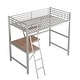 preview thumbnail 6 of 10, Twin Size Metal Loft Bed Metal with Desk and Shelf, Silver