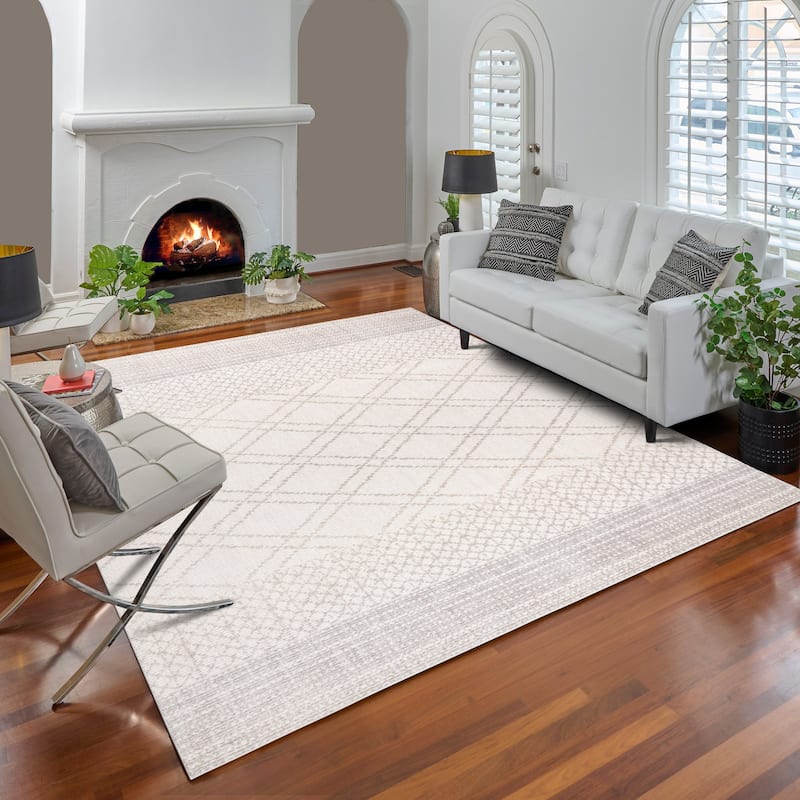 Gertmenian Olbia Moroccan Modern Bohemian Neutral Geometric Area Rug Collection