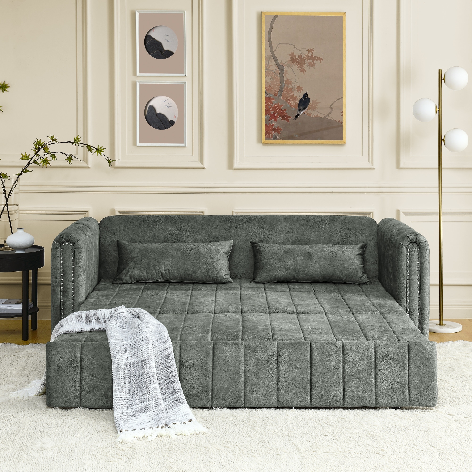 Amazon.com: UKII Mainstays Studio Futon, Gray Linen