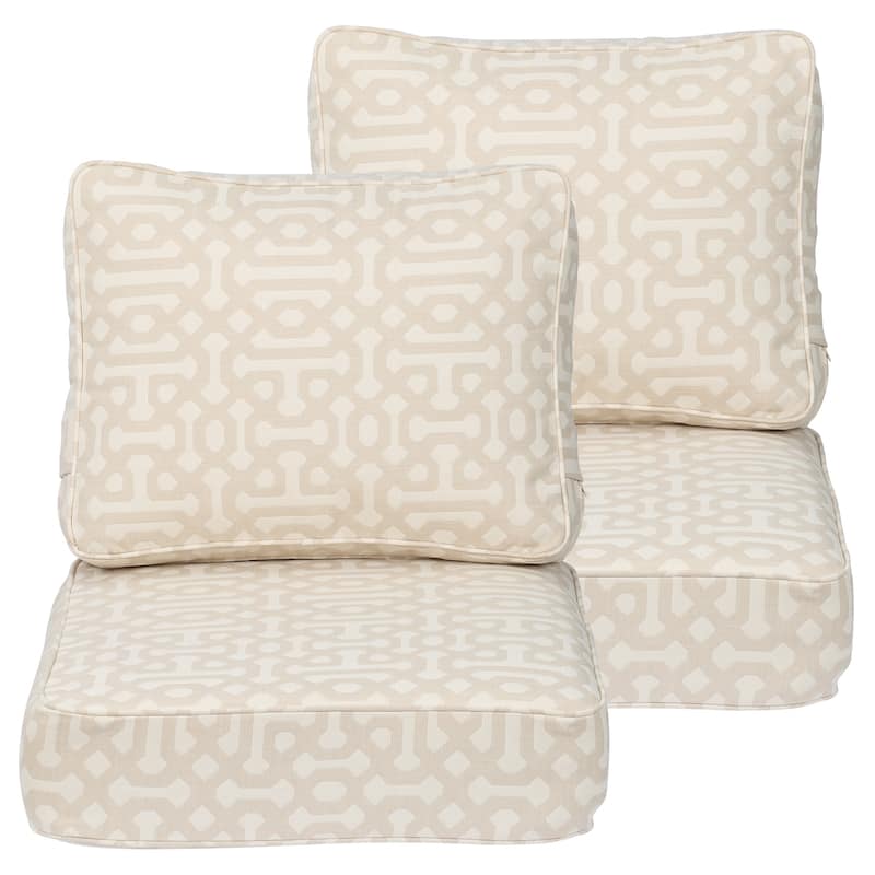 Aoodor 24x24x6 Inch Outdoor Patio Chair Cushions Set, Weather-Resistant Sunbrella Fabric Outdoor Cushion, Set of 2