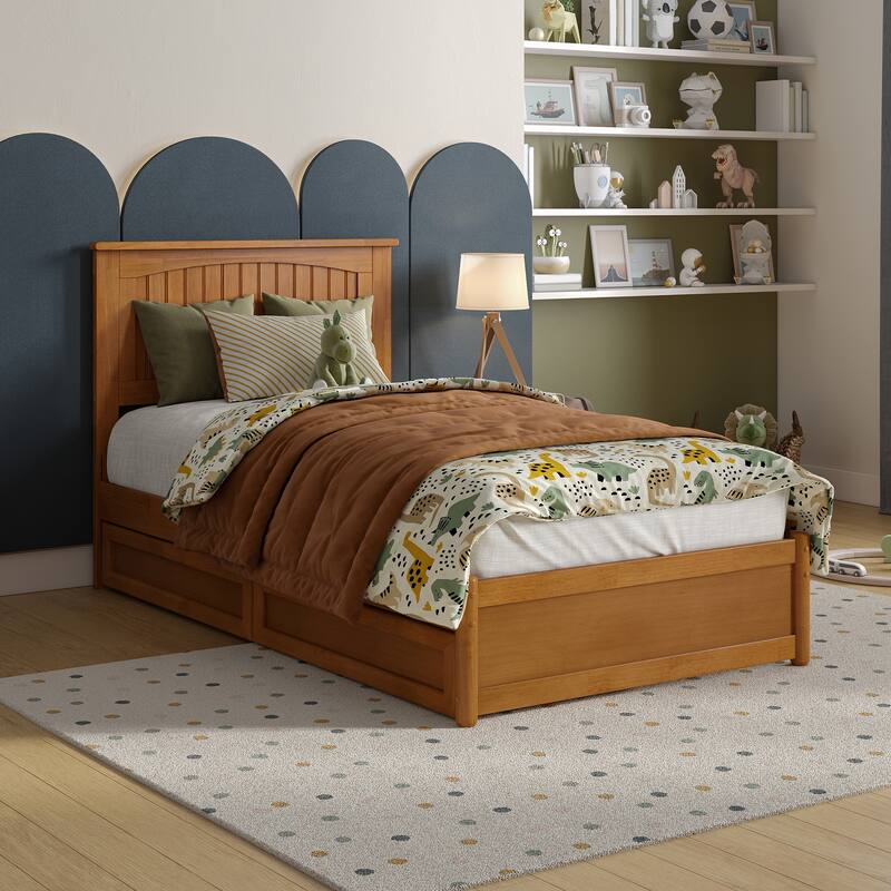 Malta Platform Bed with Panel Footboard and Storage Drawers